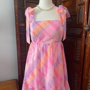 LILLY PULITZER Pink and Violet Plaid Dress NWT – Size 4